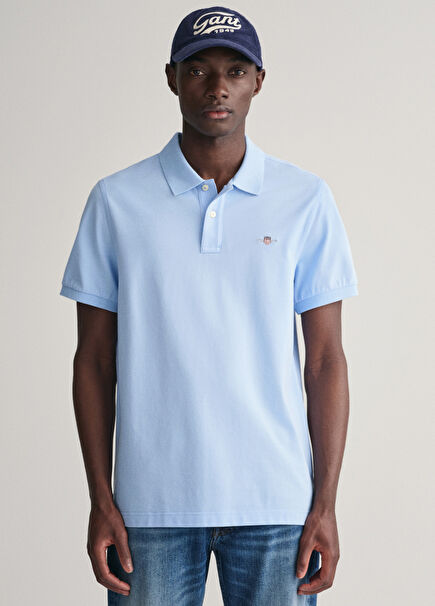 Regular Fit Logo Blue Men's Polo T-shirt