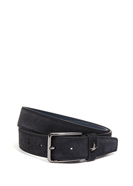 Lacivert Erkek Süet Kemer