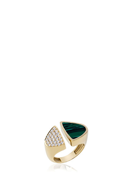 Monica Malachite Women's Gold Ring