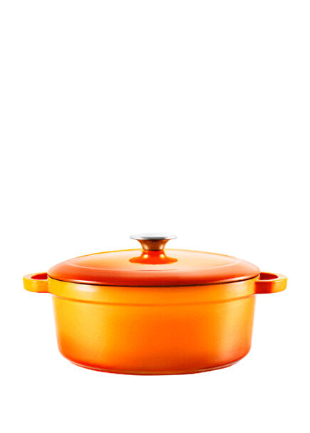 Kitchenware Amusant Turuncu Derin Döküm Tencere 20 cm