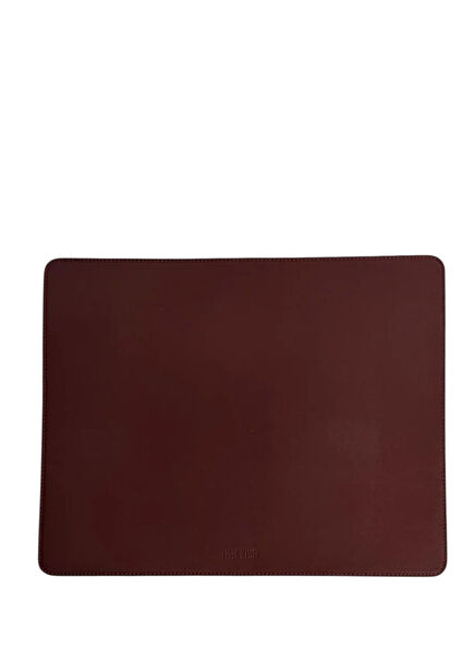 Mürdüm Bej Deri Çift Taraflı Dikdörtgen Amerikan Servisi 45 x 36 cm