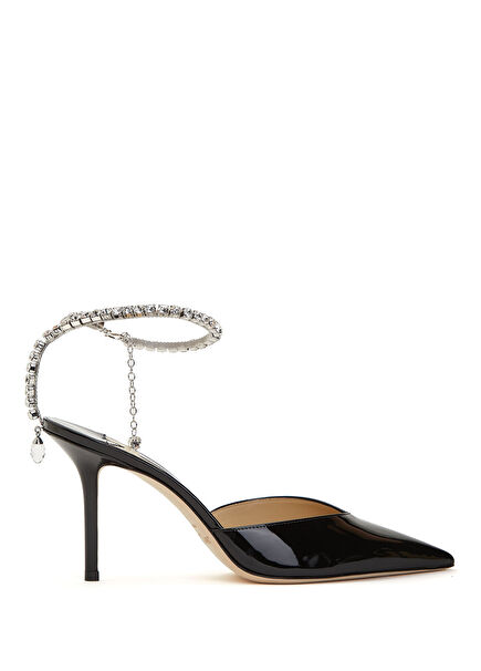 Saeda Black Patent Leather Heeled Shoes