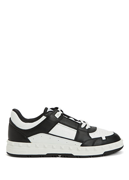 Freedots Siyah Beyaz Erkek Deri Sneaker