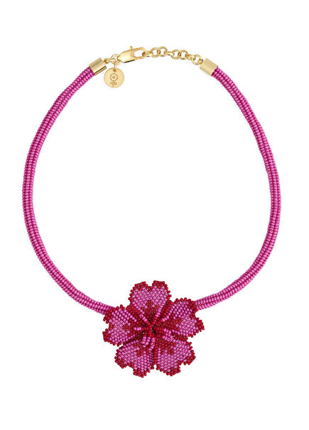 Two-Tone Flower Detailed Women's Necklace