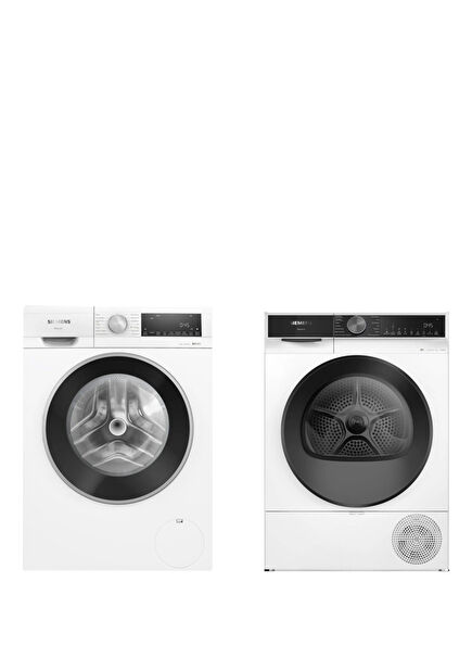 WG52A202TR iQ300 Washing Machine 10 kg + WQ52K200TR iQ500 Heat Pump Tumble Dryer 10 kg