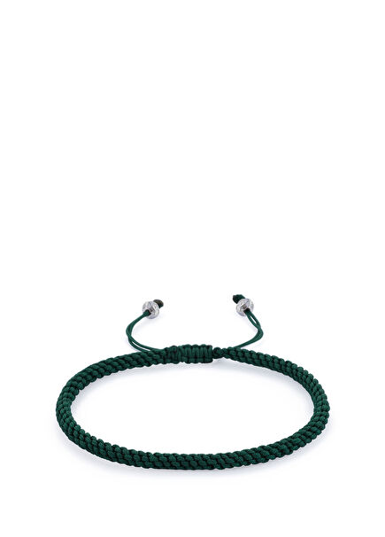 Knot Yeşil Erkek Gümüş Bileklik