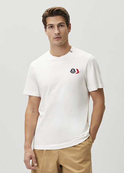 White Logo Patched T-Shirt