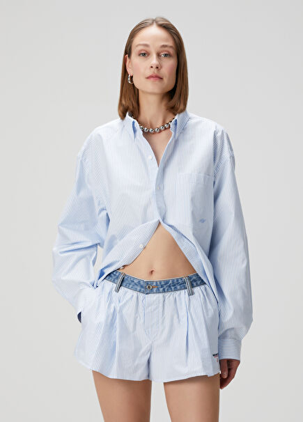 Blue White Striped Shirt