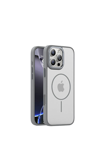 Shadow iPhone 16 Pro Magsafe Uyumlu Titanyum Gri Telefon Kılıfı