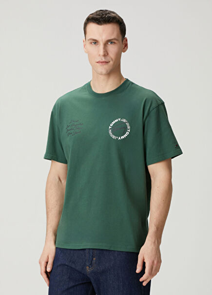 Regular Fit Sign Circle Yeşil T-shirt