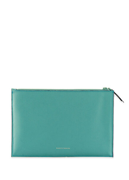 Turquoise Leather Women's Clutch Handbag