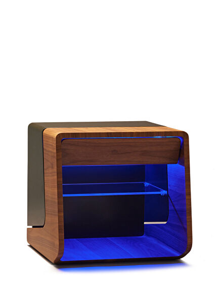 Night American Walnut Military Green Nightstand