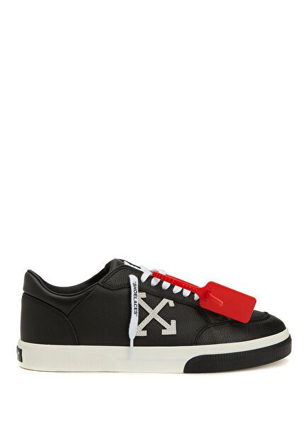 Vulcanized Black Men's Leather Sneakers