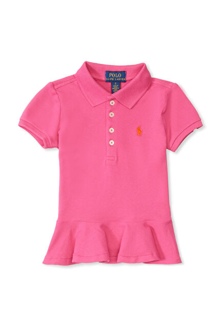 Pembe Unisex Çocuk Polo Yün T-shirt