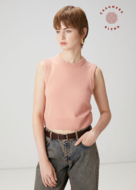 Salmon Cashmere Blend Suede