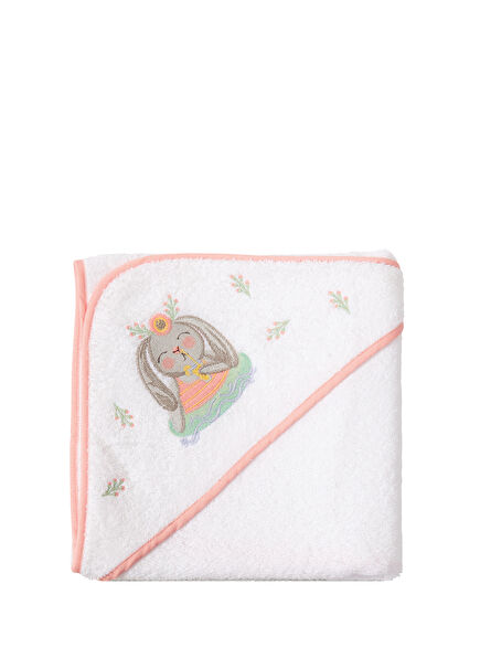 Loulou %100 Organik Pamuklu Nakışlı Bebek Havlu Kundak 80 x 80 cm