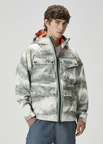 A-Rivalto White Grey Patterned Coat