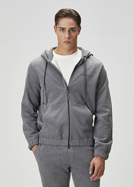 Gri Kapüşonlu Sweatshirt