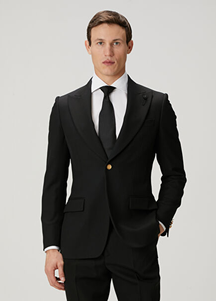 Black Wool Tuxedo Jacket