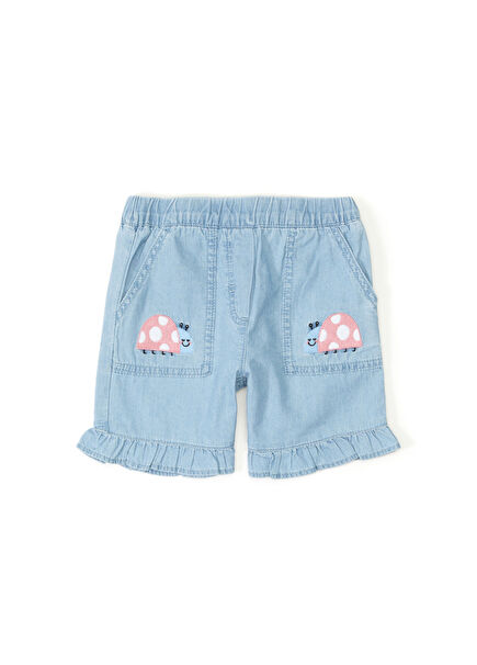 Açık Mavi Kız Bebek Şort