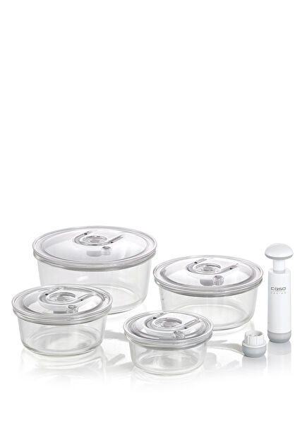 Vakuboxx Plastic Vacuum Round Storage Container Set