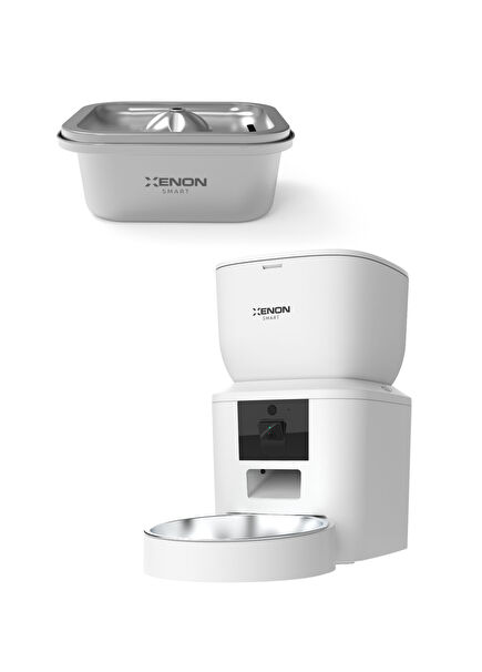 Kedi Mama Kabı ve Akıllı Çelik Su Pınarı Otomatik 2'li Pet Seti 