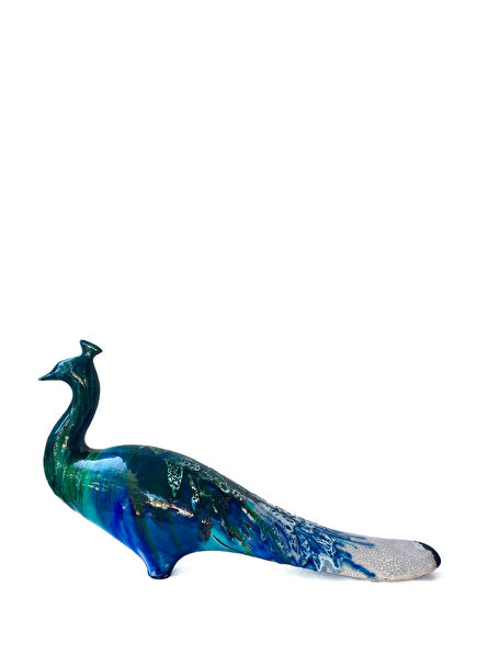 Large Peacock Form Ceramic Object