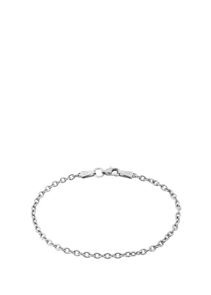 Cable Gümüş Kaplama Çelik Erkek Bileklik