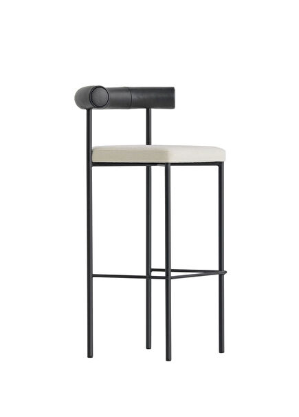 Glam Siyah Metal Bar Sandalyesi