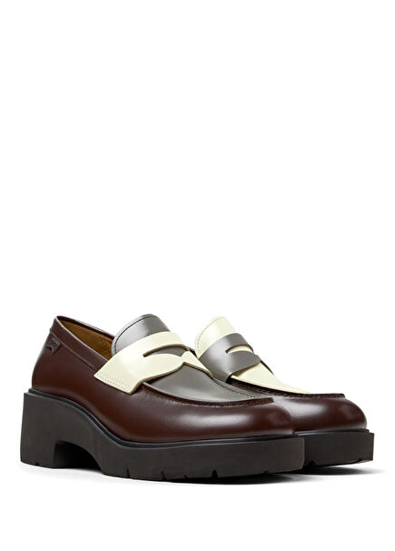 Twins Brown Leather Women's Loafers