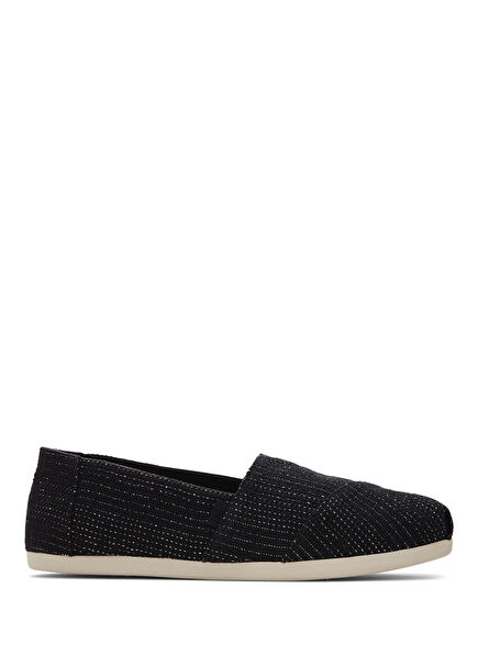 Alpargata Classic Metallic Linen Stripe Siyah Kadın Espadril Ayakkabı