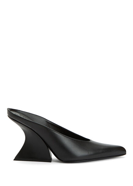 Siyah Kadın Deri Terlik