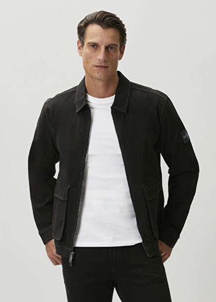 Matty Black Canvas Coat