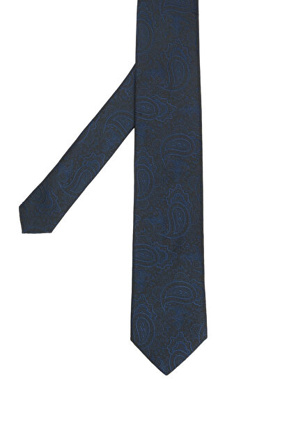 Navy Shawl Jacquard Tie