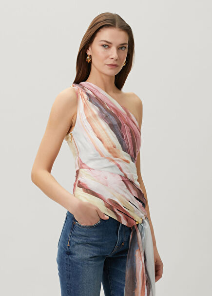 Capture Colorblocked Draped Blouse