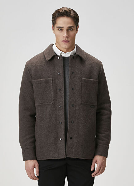 Atkinson Kahverengi Yün Dış Gömlek