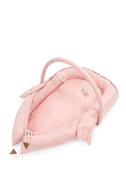 Babynest Pembe Melek Kanatlı Oyuncak Barlı Anne Yanı Bebek Yatağı 