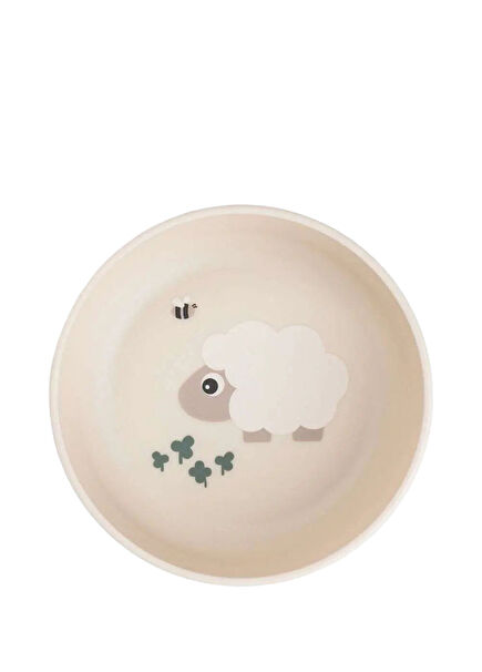 Tiny Farm Beige Non-Slip Base Kids Bowl