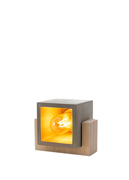 Concrete and Wood Table Lamp