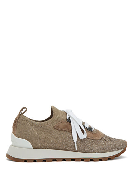 Açık Kahverengi Sim Dokulu Kadın Sneaker