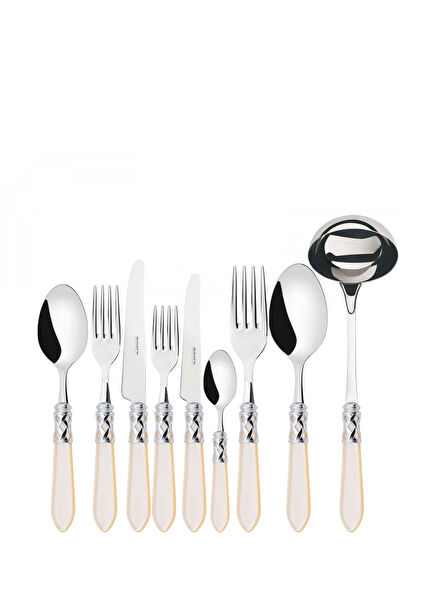 Aladdin Ivory Cream Silver 75-Piece Cutlery Set