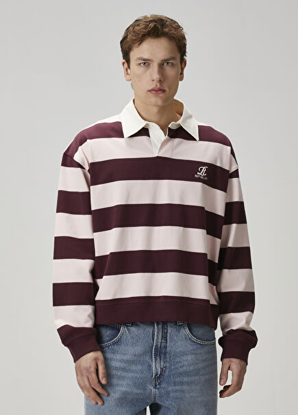 Rugby Burgundy White Striped Knitwear