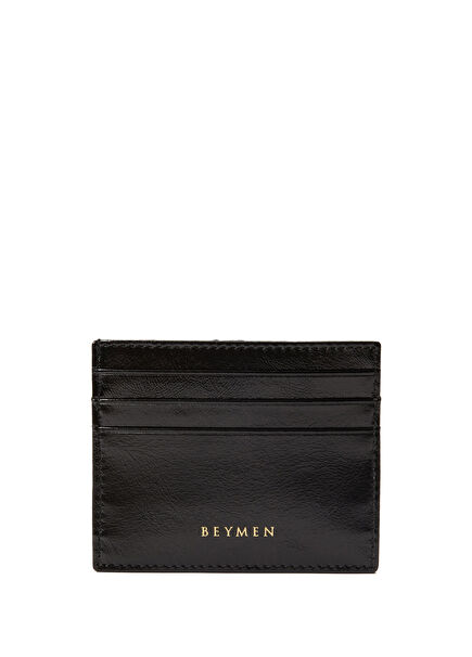 Classic Siyah Kadın Deri Kartlık