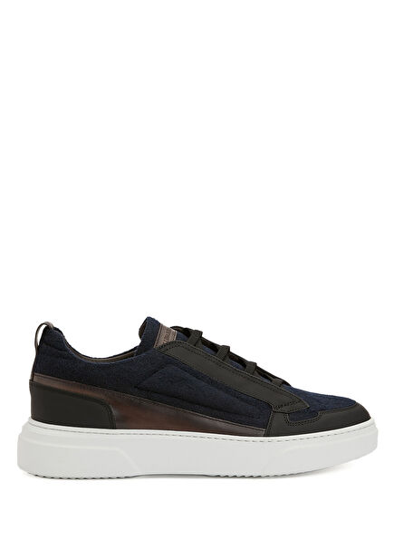 Lacivert Erkek Deri Sneaker