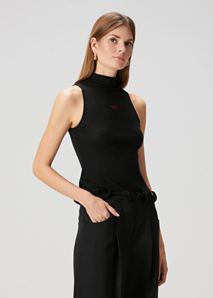 Black Wool Blouse