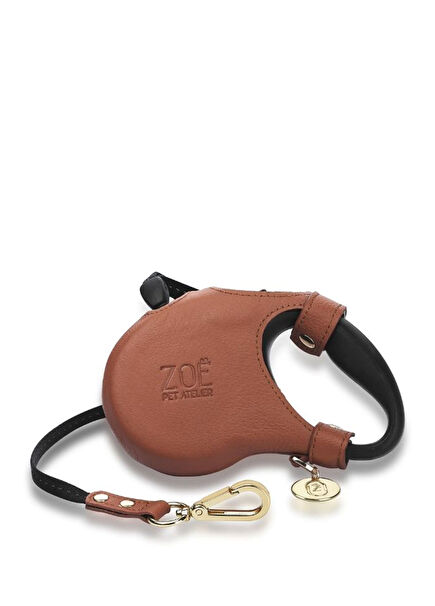 Tan Leather Automatic Dog Extension Collar