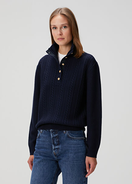 Thea Lacivert Yün Kazak