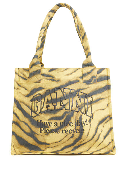 Khaki Leopard Print Women's Shopping Bag