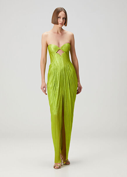 Stephanie Green Maxi Silk Evening Dress
