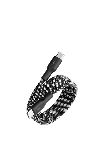 USB-C - USB-C Mıknatıslı 100cm 60W Örgü Hızlı Şarj Kablosu 2DK61S